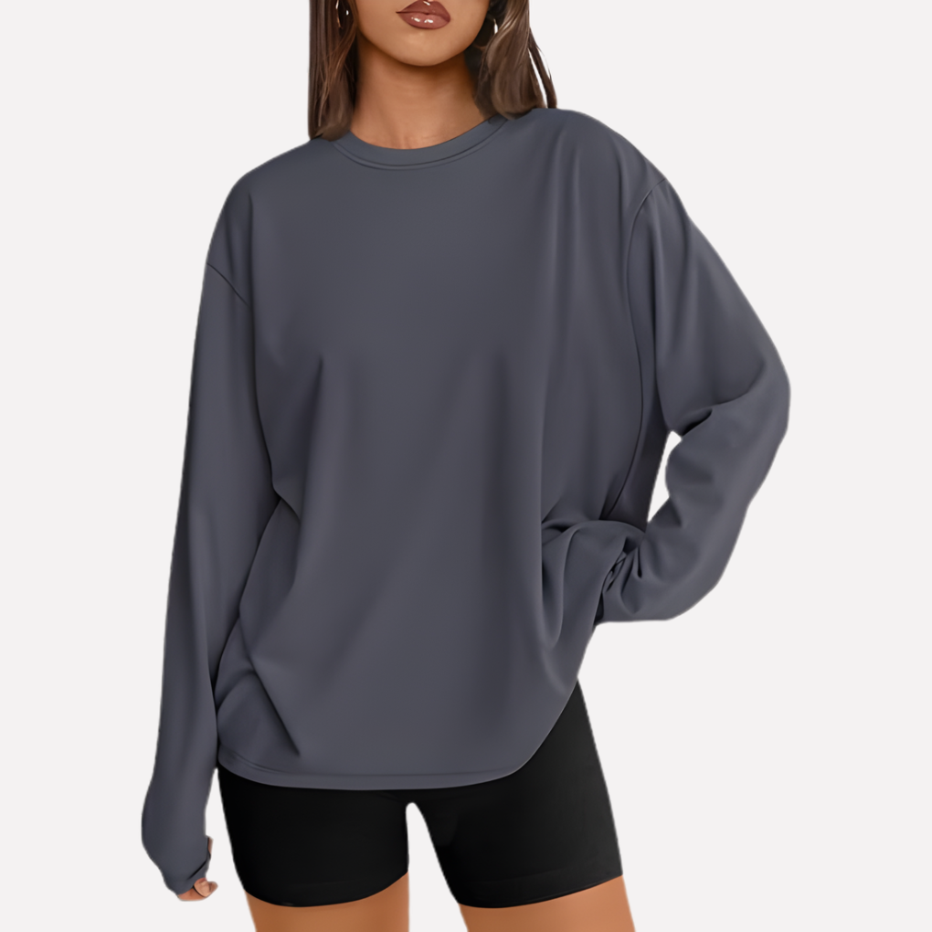 Kvinners Oversized Langermet Skjorte