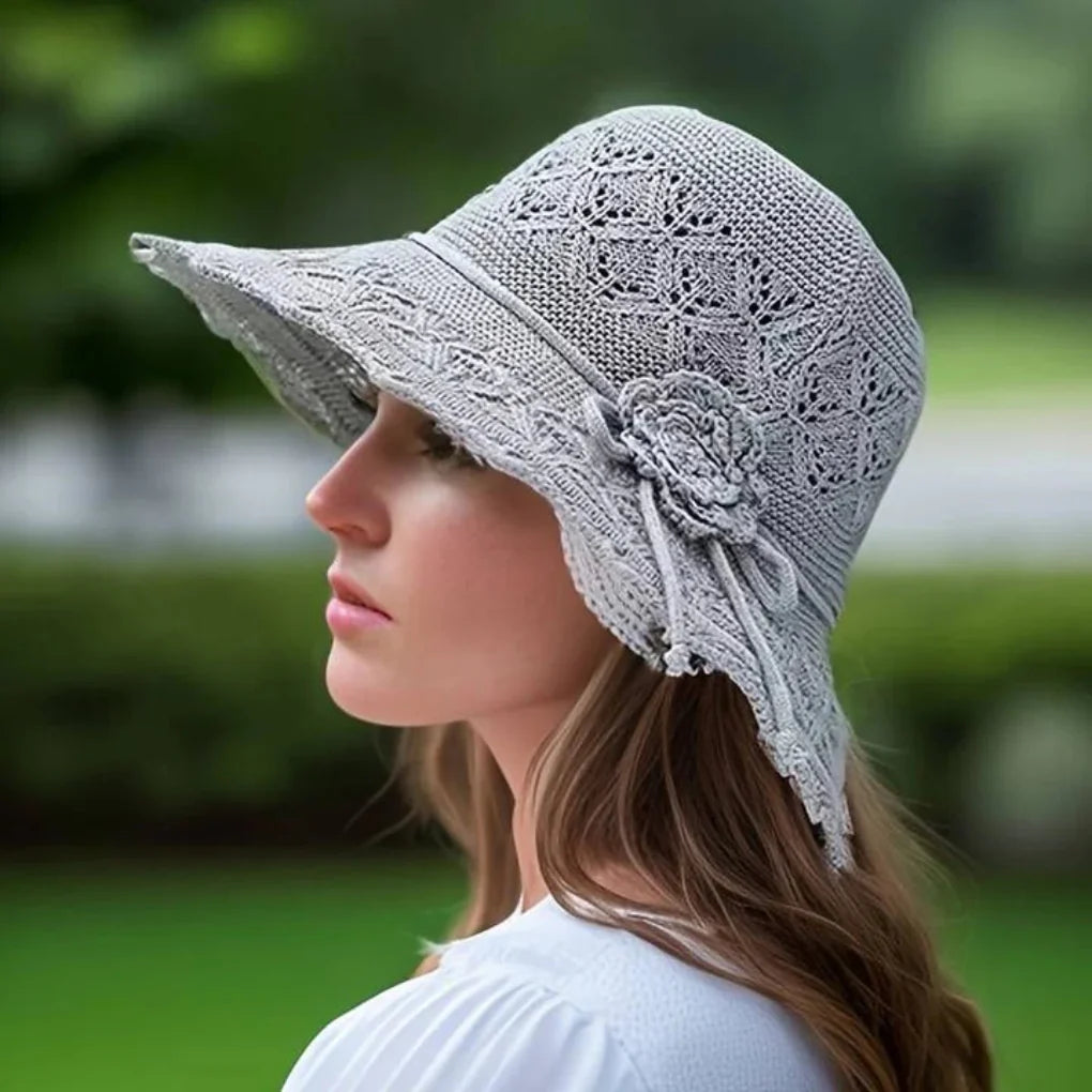 Elegant blonde solhatt for kvinner