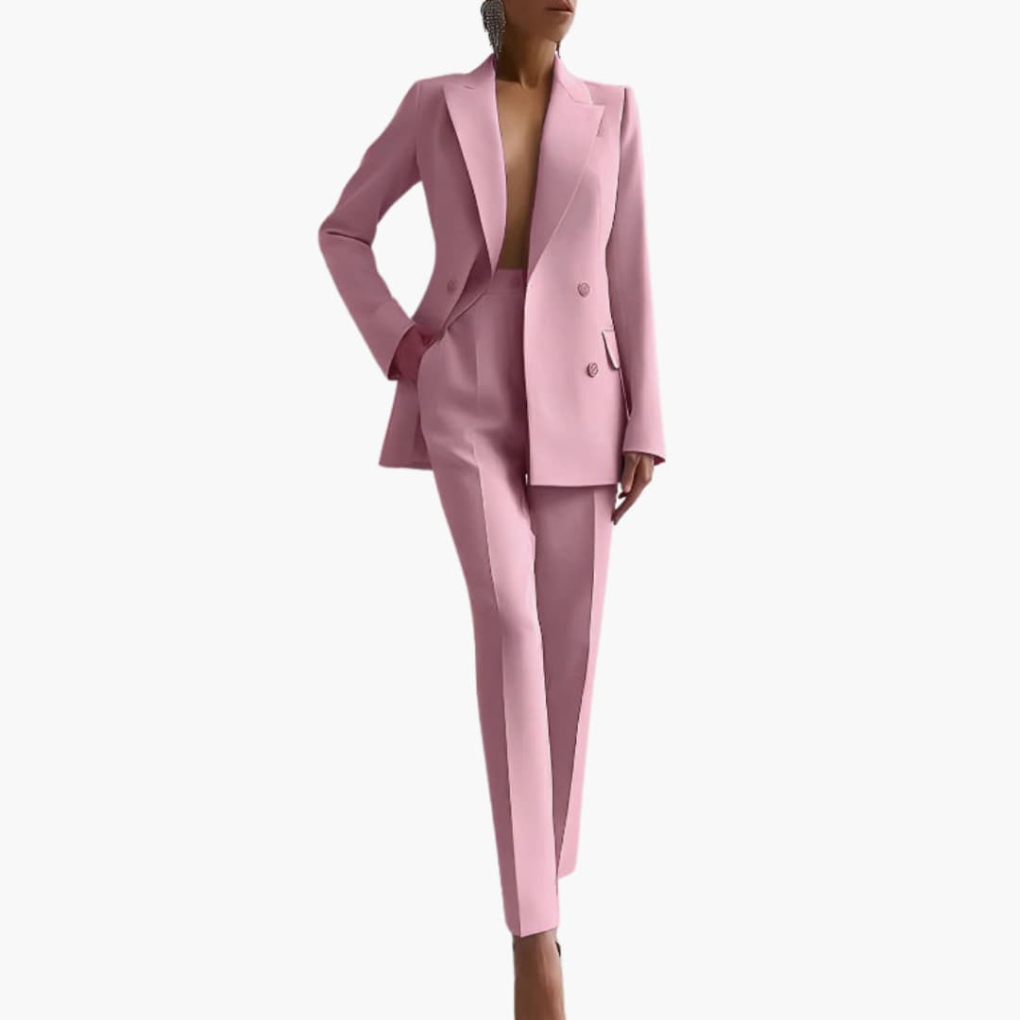 Kvinners Dress Set med Blazer og Rett Bukser