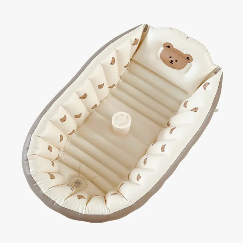 Oppblåsbart badekar for baby, for reise
