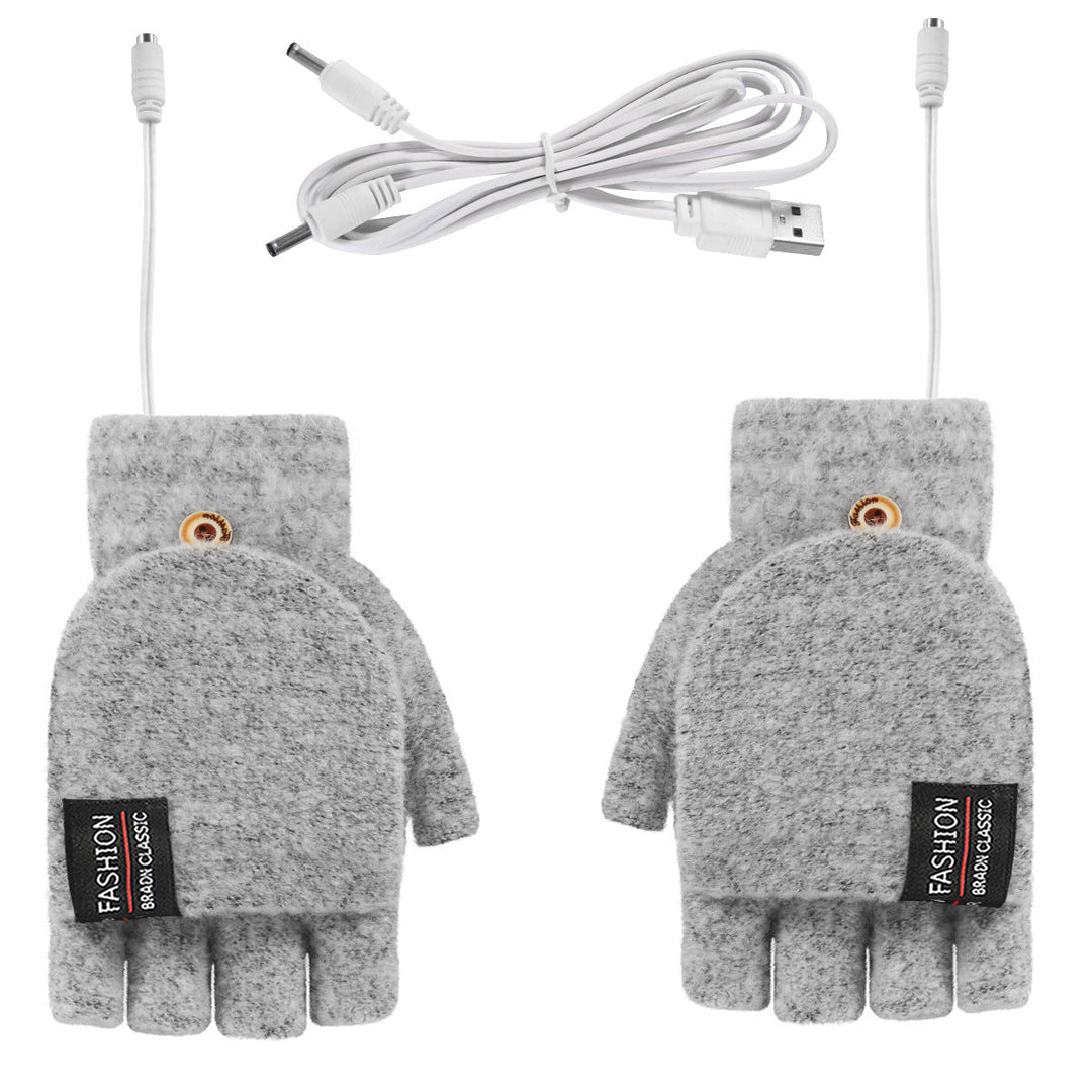 Fingerløse USB-hansker, oppvarmet på begge sider
