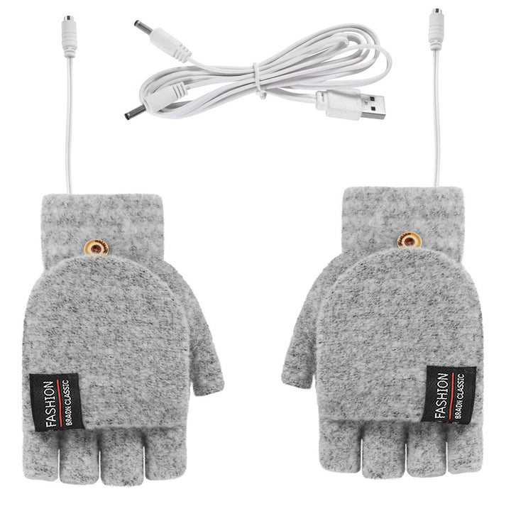 Fingerløse USB-hansker, oppvarmet på begge sider