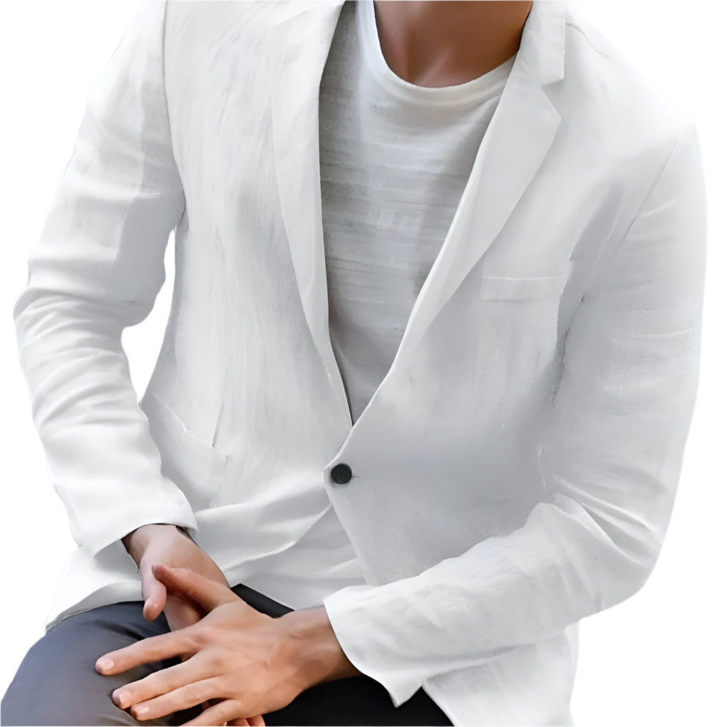 Elegant og Casual Menns Leinen Blazer for Hver Anledning