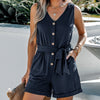 Stilfull Kort Jumpsuit med Lommer