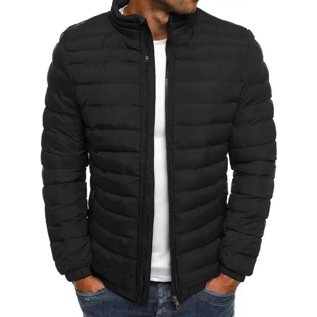 Warm Parkas for Men with Stand Collar
