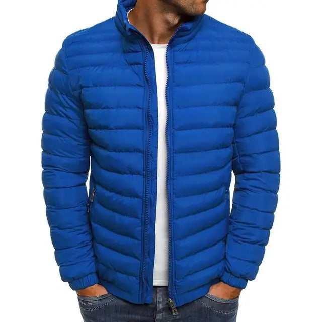 Warm Parkas for Men with Stand Collar