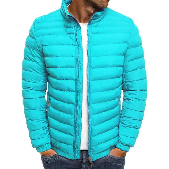 Warm Parkas for Men with Stand Collar