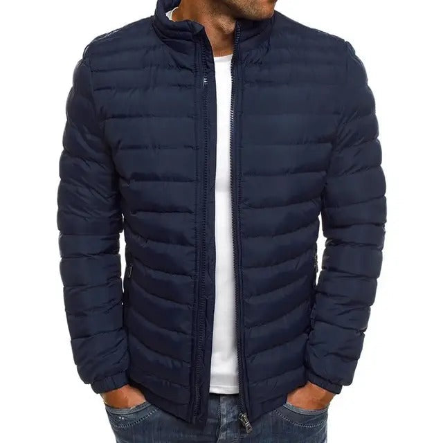 Warm Parkas for Men with Stand Collar