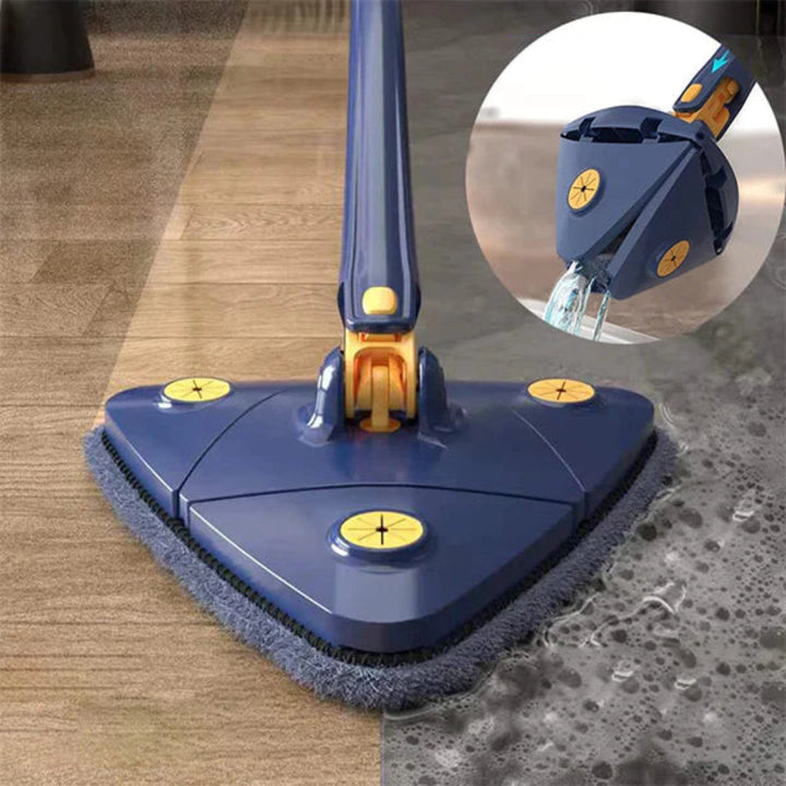 Triangular flat mop for effective daily cleaning
