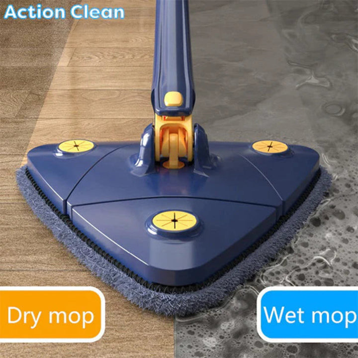 Triangular flat mop for effective daily cleaning