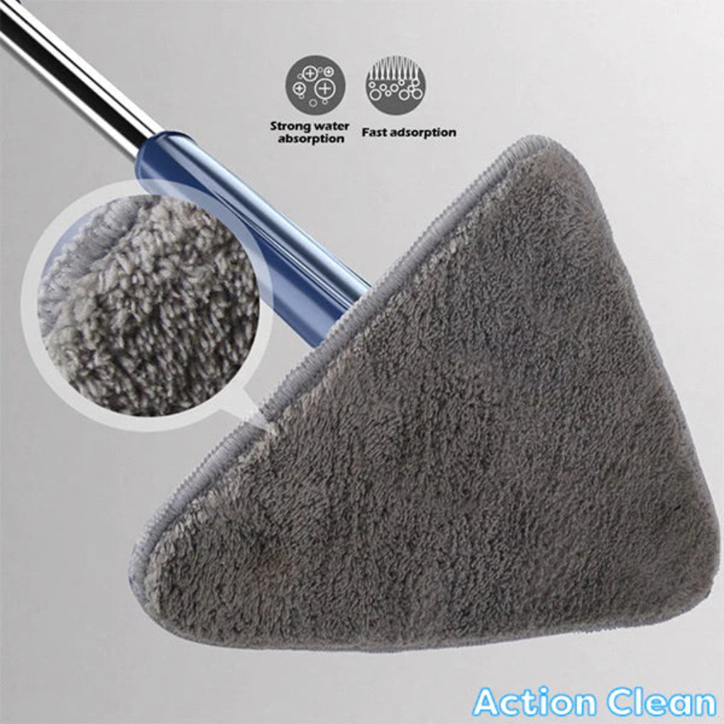 Triangular flat mop for effective daily cleaning