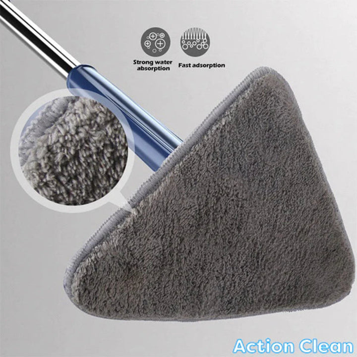 Triangular flat mop for effective daily cleaning