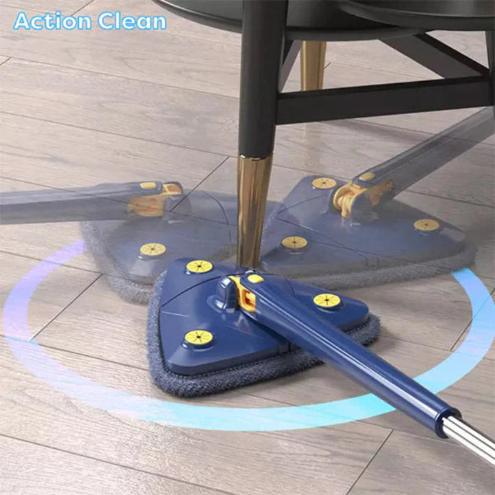 Triangular flat mop for effective daily cleaning
