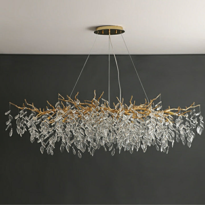 Elegant Grenlysekrone – Moderne Hengelampe i Krystall