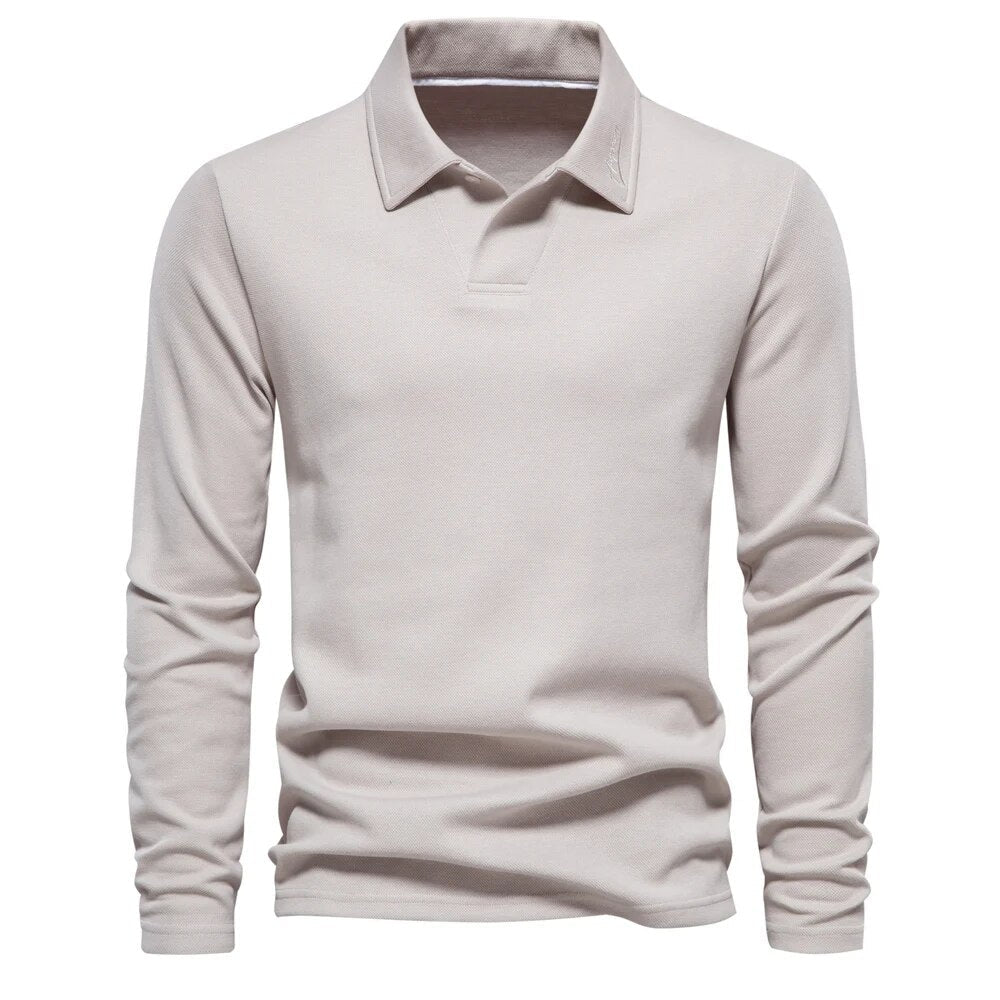 Stylish men's polo shirts with long sleeves
