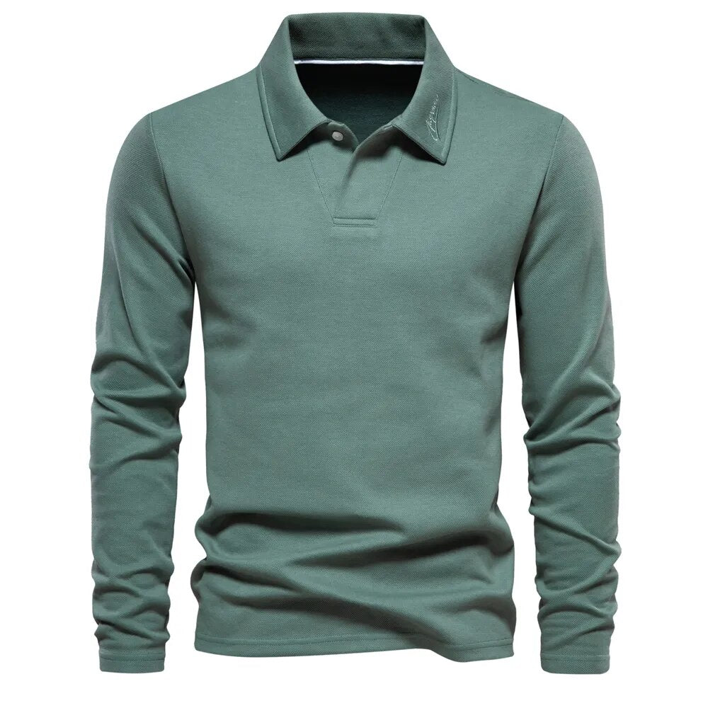 Stylish men's polo shirts with long sleeves