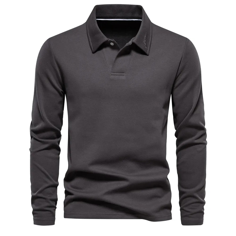 Stylish men's polo shirts with long sleeves