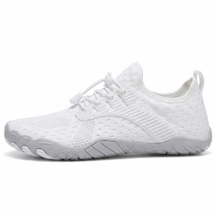 Barfotsneakers til dame med bred tåboks og fleksibel såle