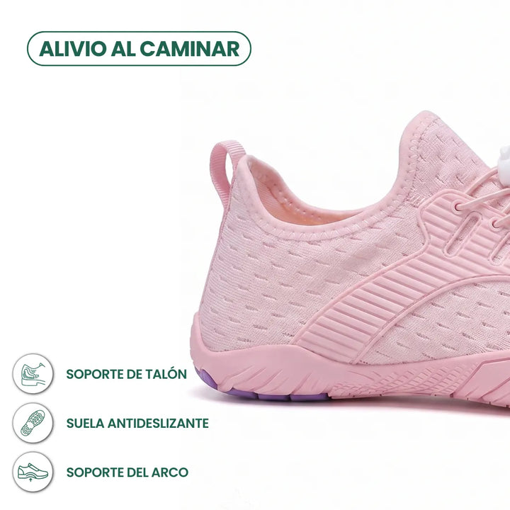 Barfotsneakers til dame med bred tåboks og fleksibel såle