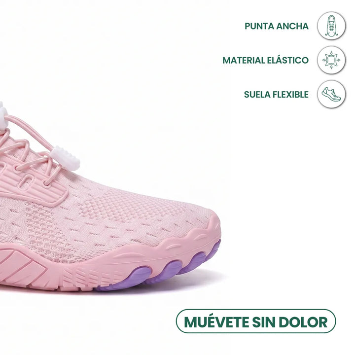Barfotsneakers til dame med bred tåboks og fleksibel såle