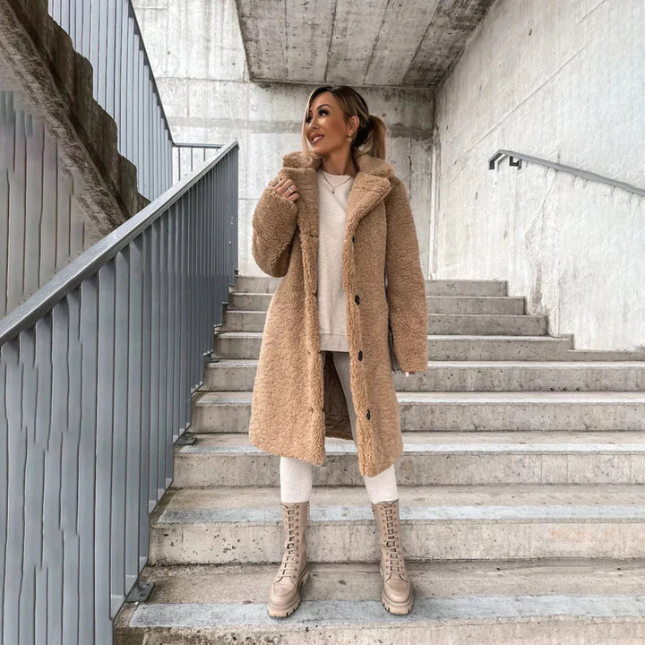 Long teddy coat for women