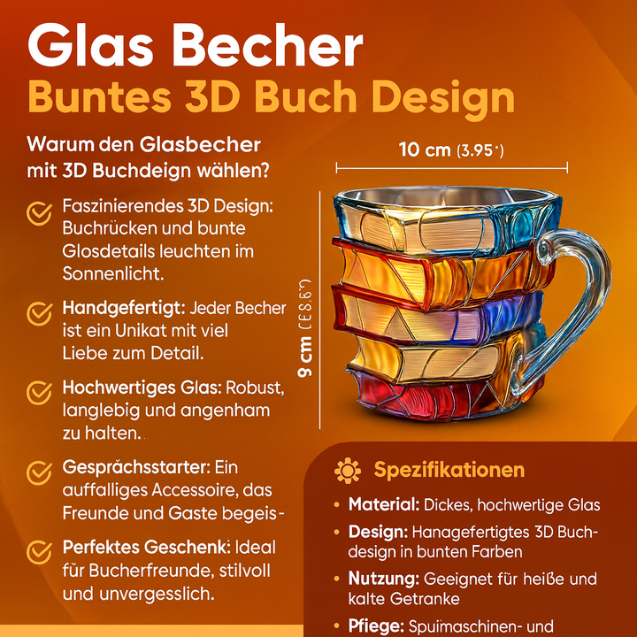 Kopp | 3D-design i bokform | Håndlaget & fargerik | Til kaffe & te | BookLume