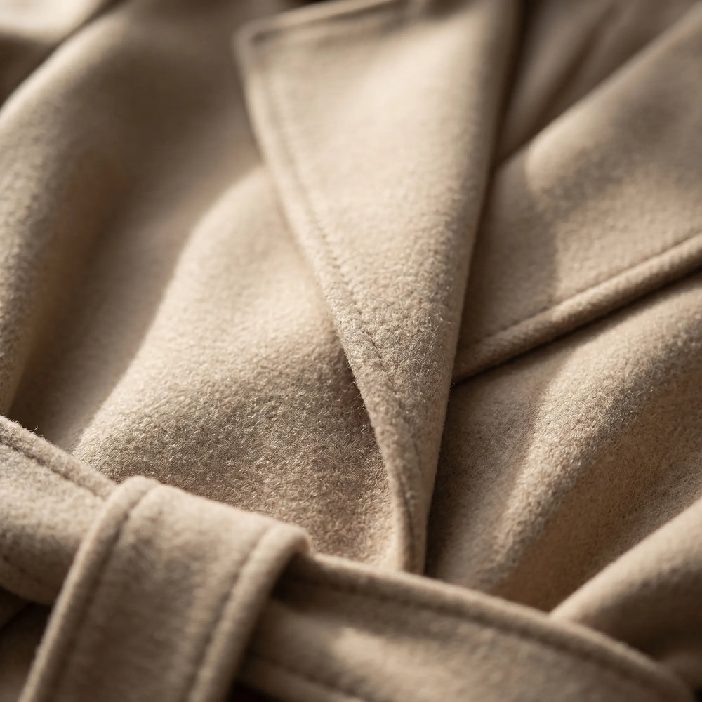 BeltrovaDouble-Breasted Belted Long Coat