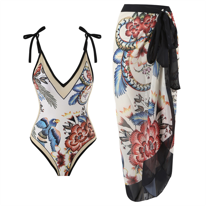 Vintage swimsuit with ruffles