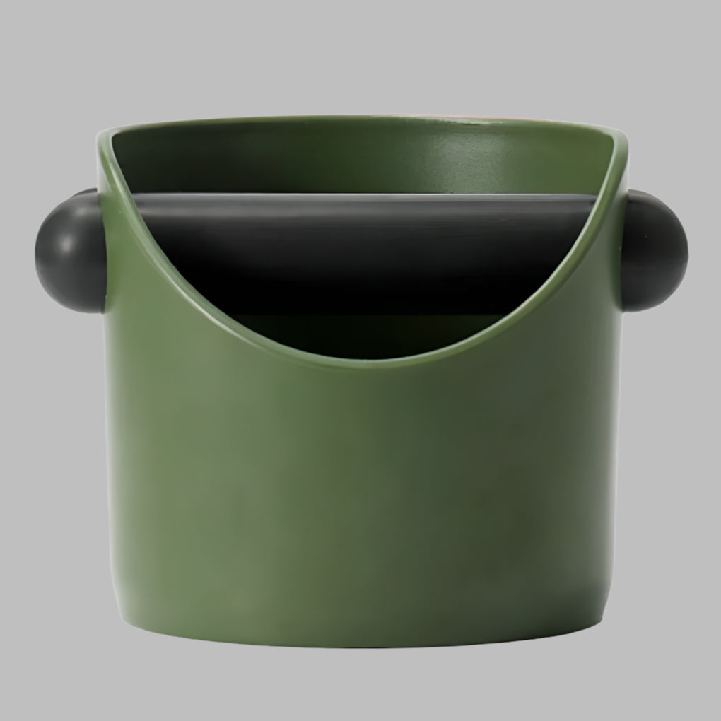Non-slip container for coffee grounds