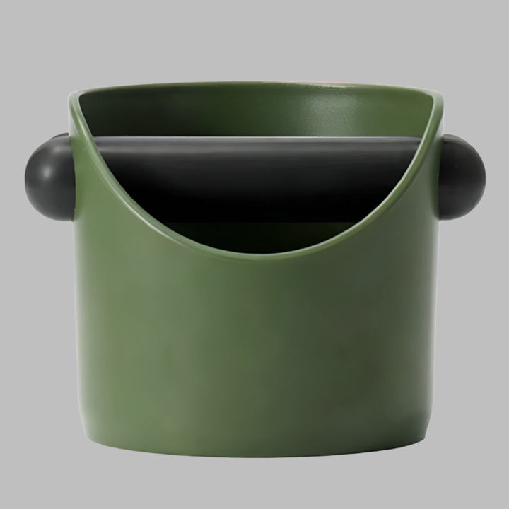 Non-slip container for coffee grounds
