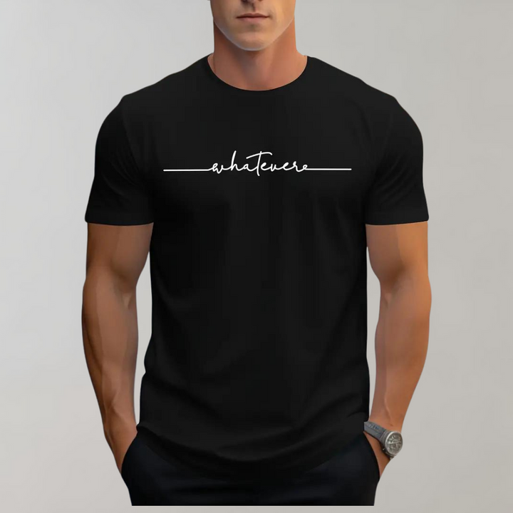 Casual men's T-shirt with round neck and minimalist print