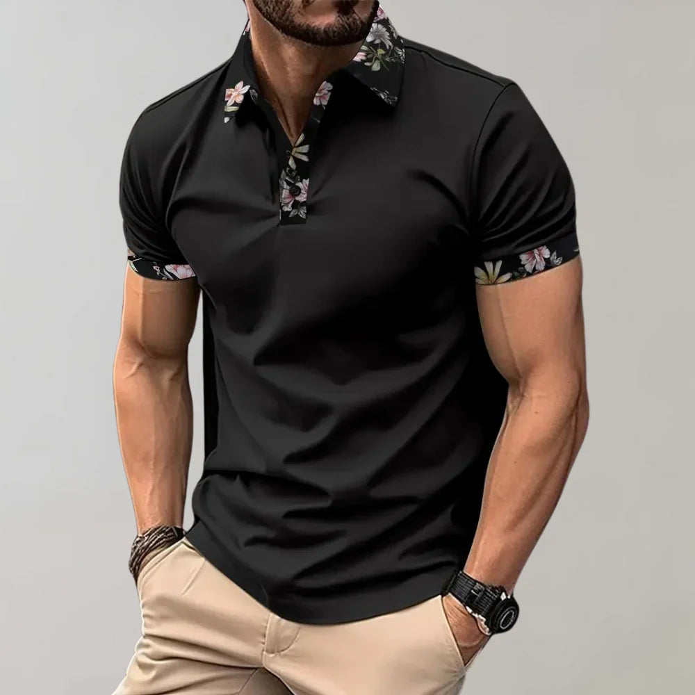 Men's polo shirt with classic fit, short sleeves