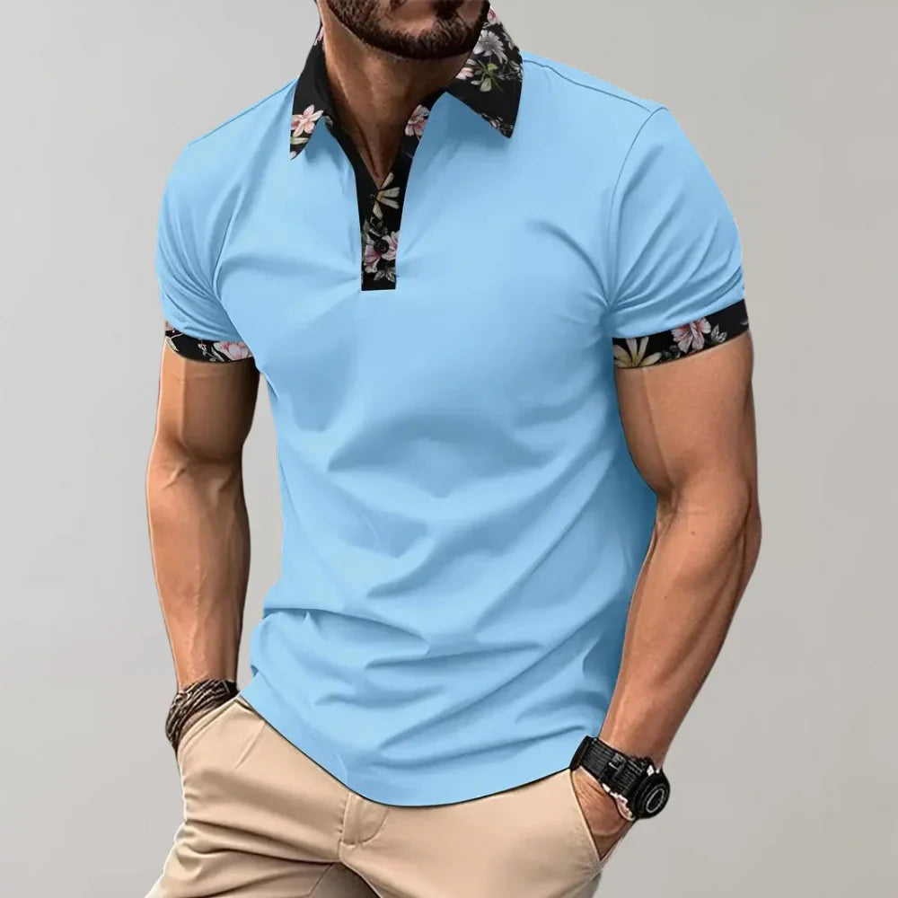 Men's polo shirt with classic fit, short sleeves