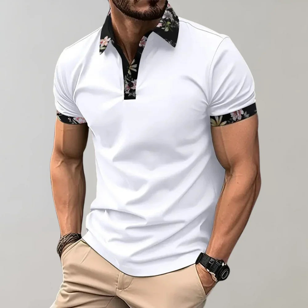 Men's polo shirt with classic fit, short sleeves