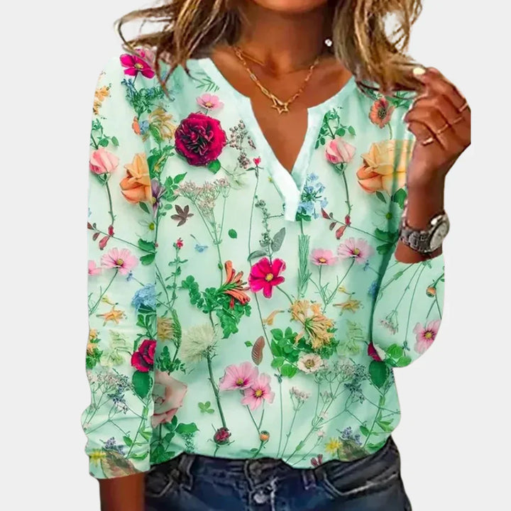 Casual Blomstrete Kvinners Bluse
