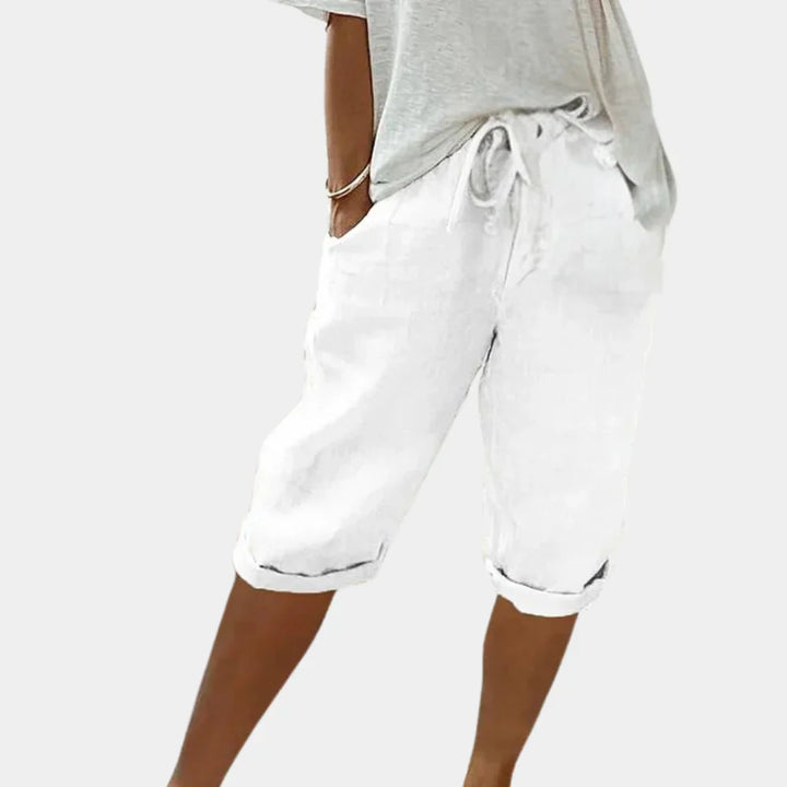 Komfortable Lin-Blanding Kvinners Shorts