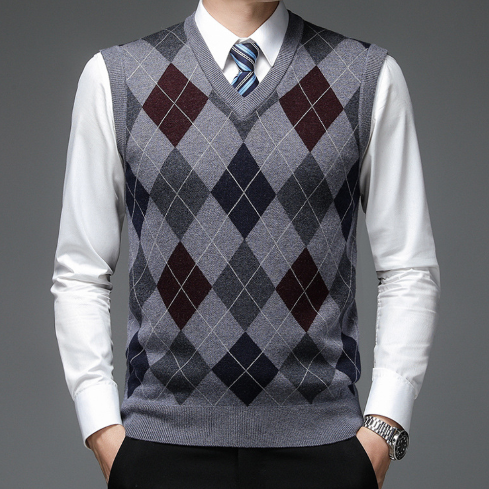 Sleeveless sweater with V-neck