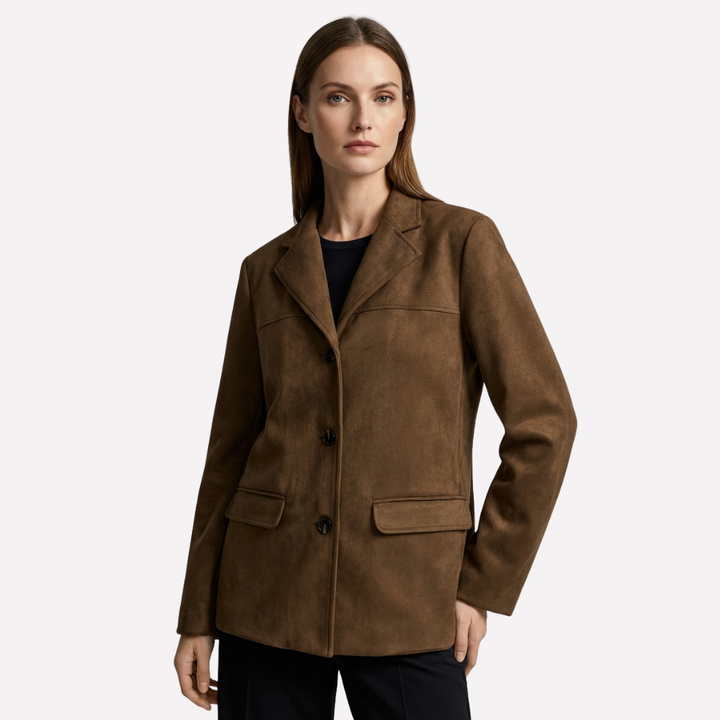 Klassisk Semsket Jakke med Tidløs Eleganse