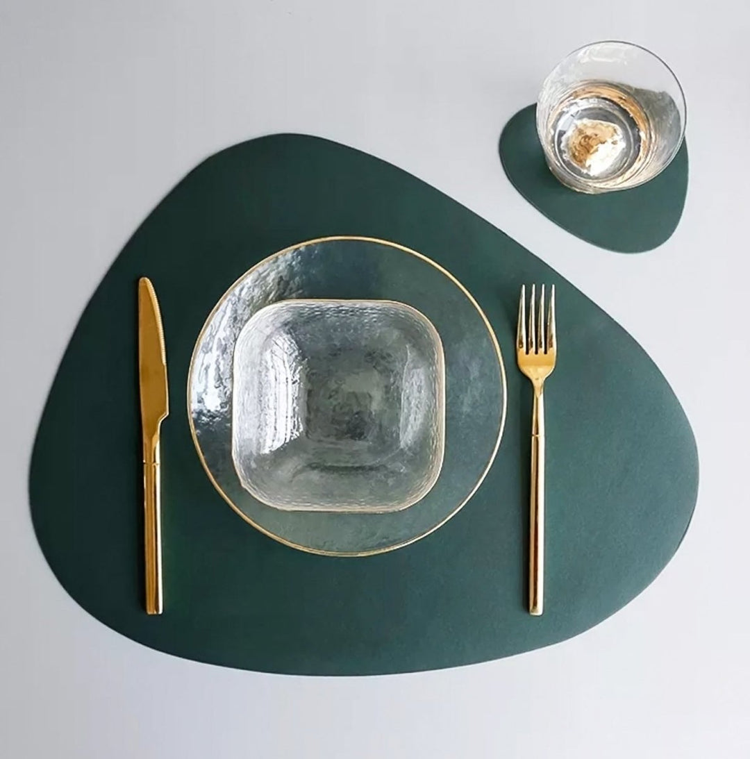 Vannavvisende placemat-sett i skinn - Tablevo