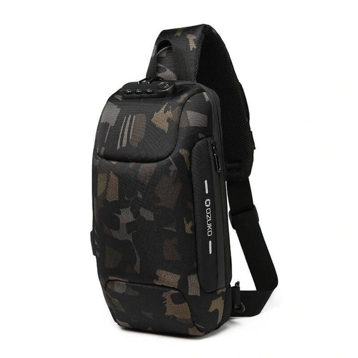 Theft-proof crossbody bag with USB charging