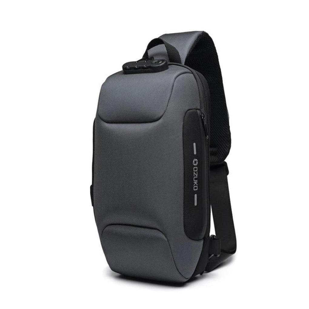 Theft-proof crossbody bag with USB charging