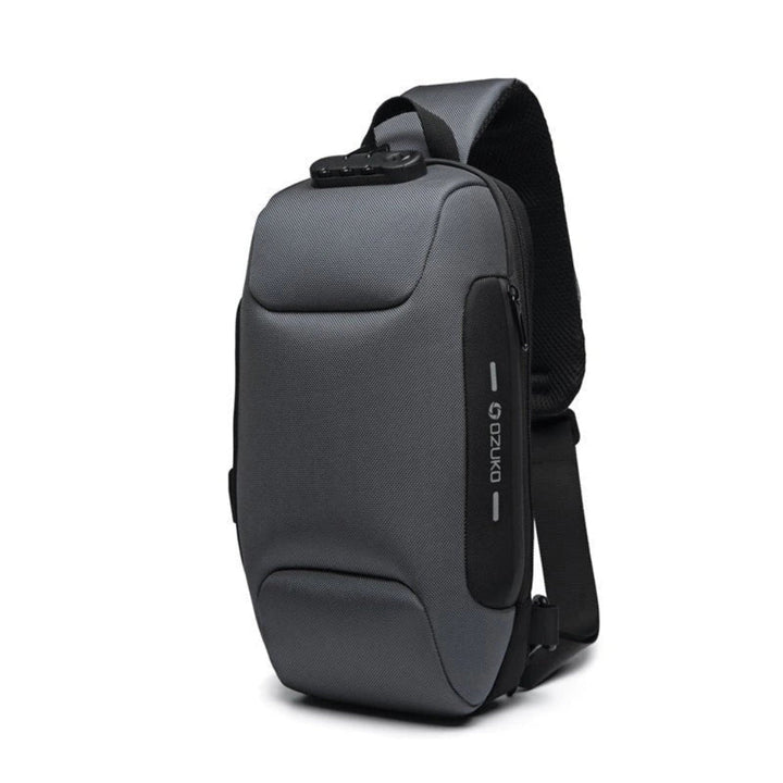 Theft-proof crossbody bag with USB charging