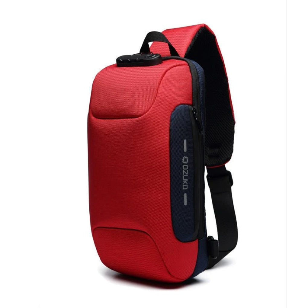 Intelligente Crossbody-Reisetasche mit Diebstahlsicherung und eingebautem USB-Anschluss