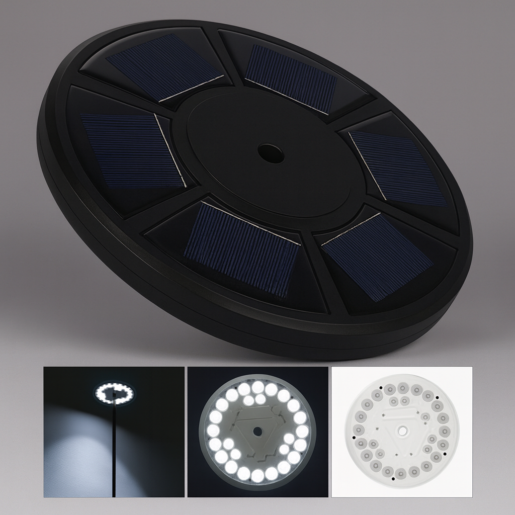 Solar-powered flagpole light