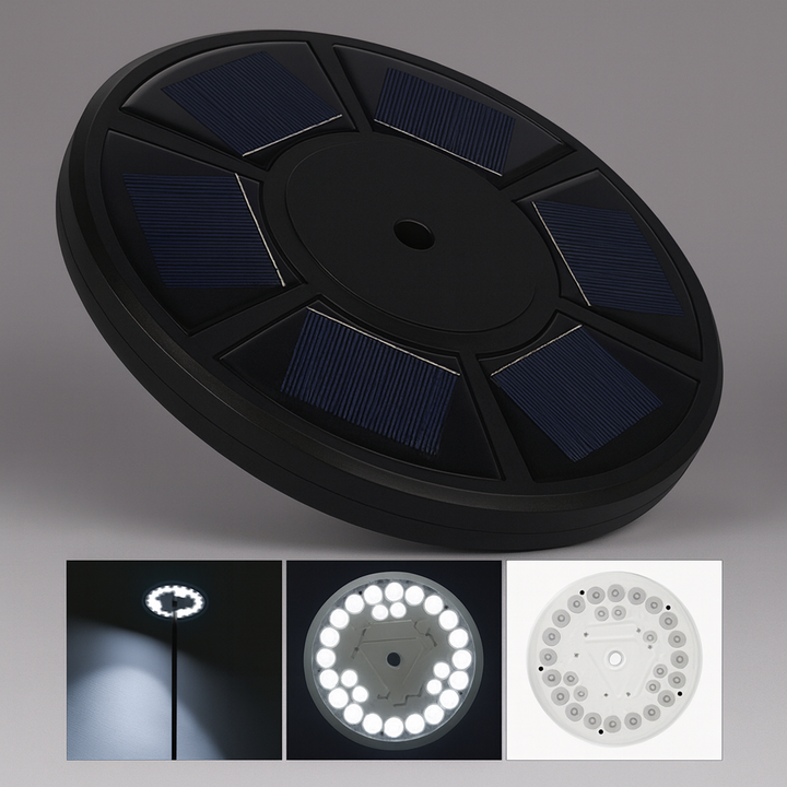 Solar-powered flagpole light
