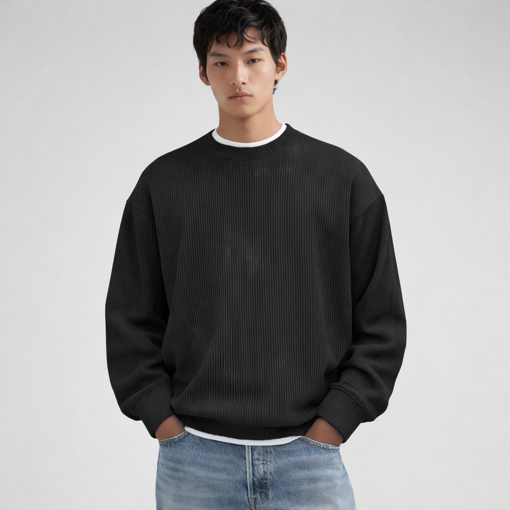 Herre Pologenser  Elegant Ensfarget Strikk