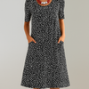 Flower dress with high waist and pockets