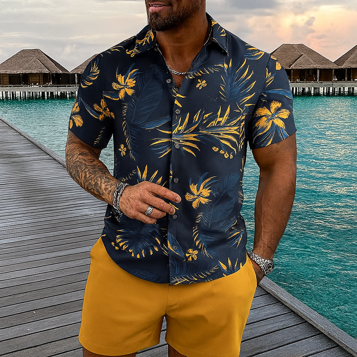 Retro Beach Style Hawaiian Outfit Set