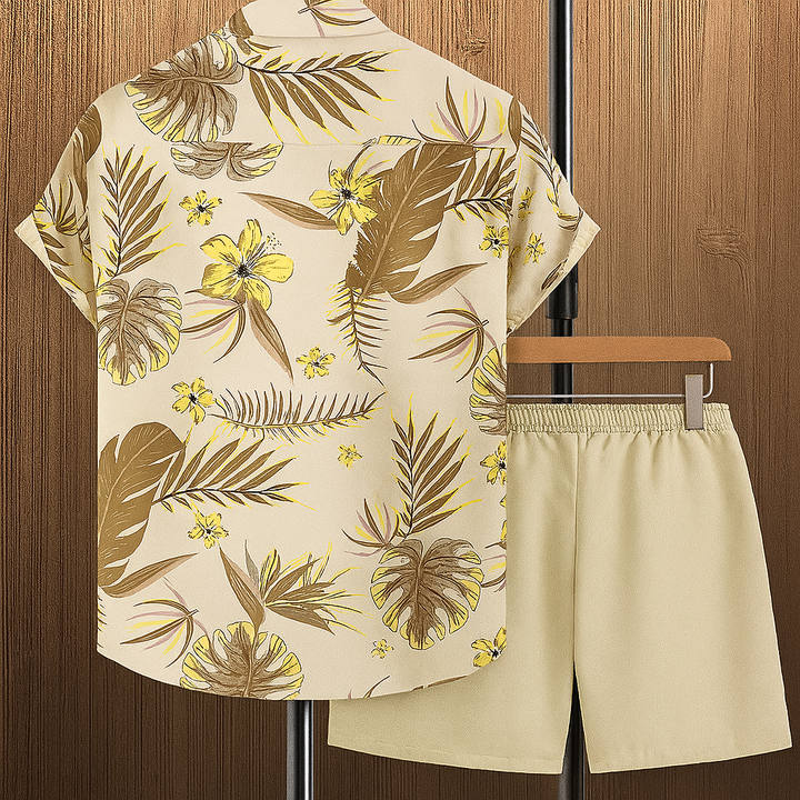 Retro Beach Style Hawaiian Outfit Set