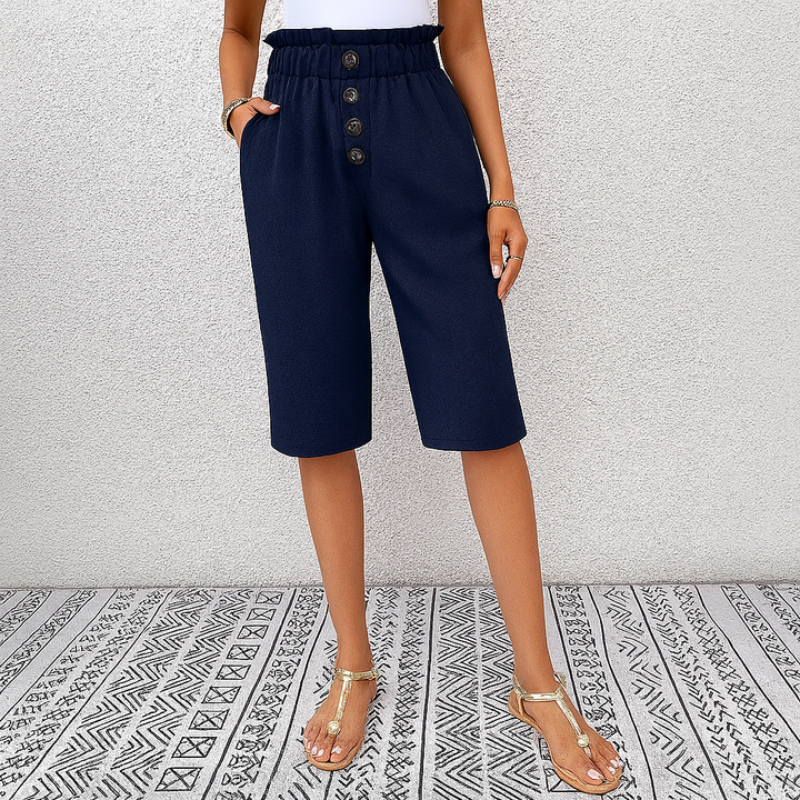 Women's pants with high waist and loose fit